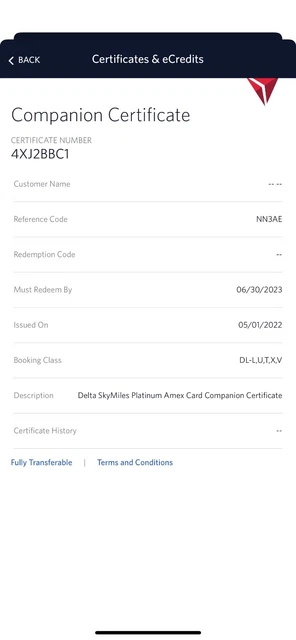 Delta Companion Certificate (BOGO)