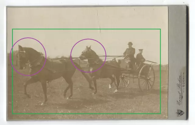 CDV FOTO  KUTSCHE  ZWEI Spanner mit Offizier   (6/06)