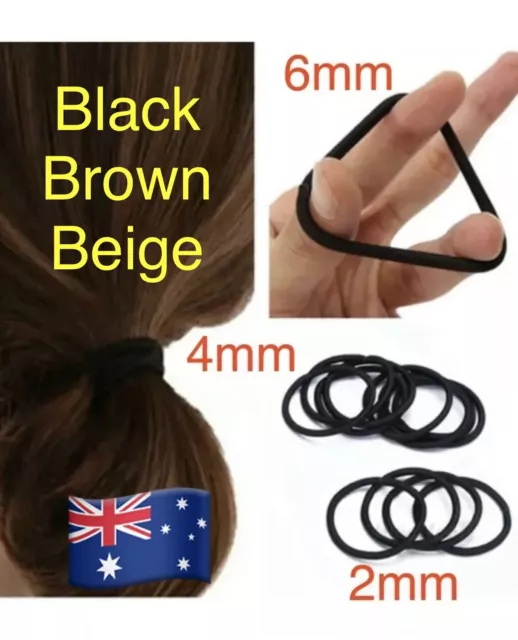 Upto 30pcs Black Elastic Rubber Women Girls Hair Ties Band Rope Ponytail Holder