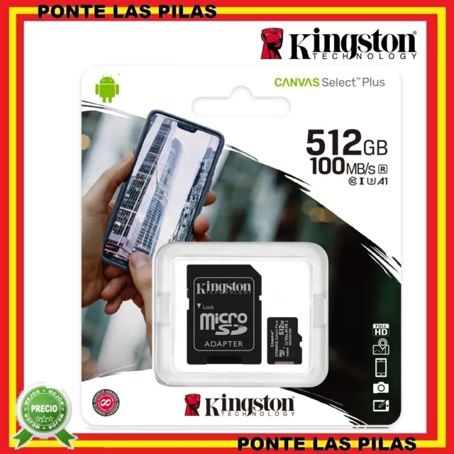 Kingston - Tarjeta Micro SD 512GB Memoria MicroSD Almacenamiento Móvil Tablet