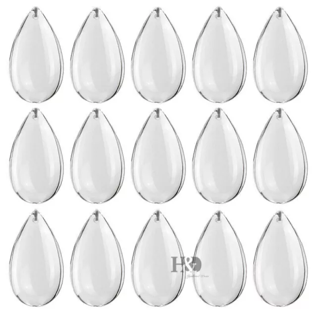10PCS Clear Teardrop Crystal Prisms Chandelier Wedding Lamp Decor Pendant 50mm