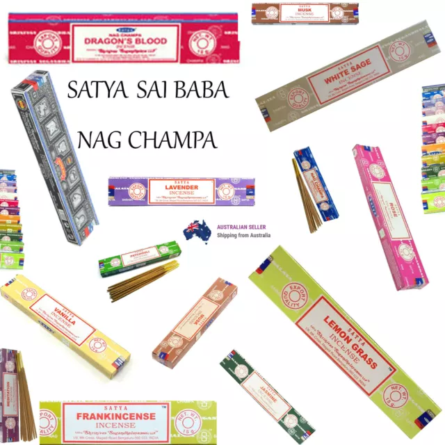 Nag Champa Incense Sticks Satya Sai Baba Scent Home Fragrance Relaxation 15g