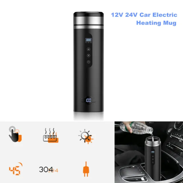 12V 24V Car Electric Heating Mug Coffee Cup Stainless Steel Kettle Pot Hot Water