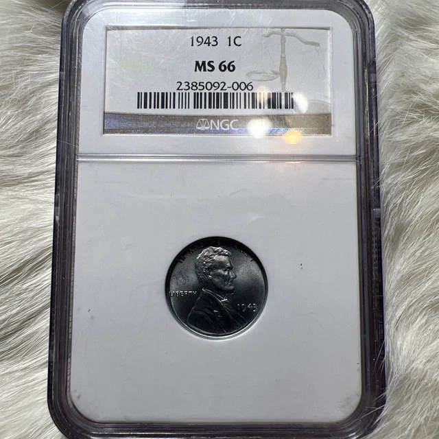 1943 steel penny ms66 No Mint Mark