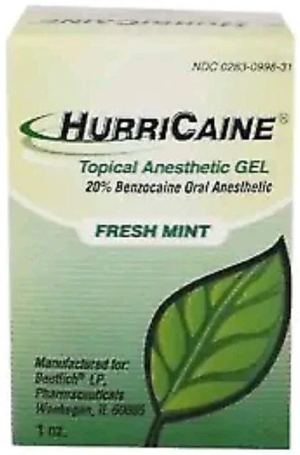 * HurriCaine Topical Anesthetic Gel Mint 1oz By BEUTLICH FRESH !!!