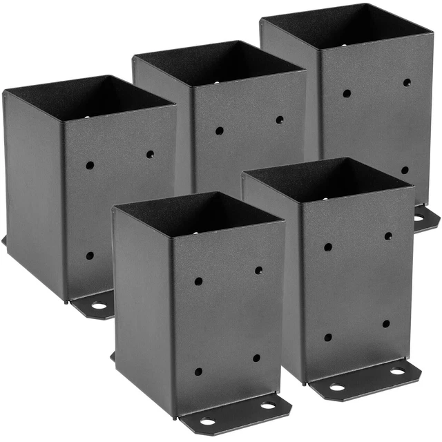 4 x 4 Post Base 5 PCs Deck Post Bracket Fence Post Anchor Black Porch Railing 4 x 4 Post Base 5 PCs Deck Post Bracket Fence Post Anchor Black Porch Railing