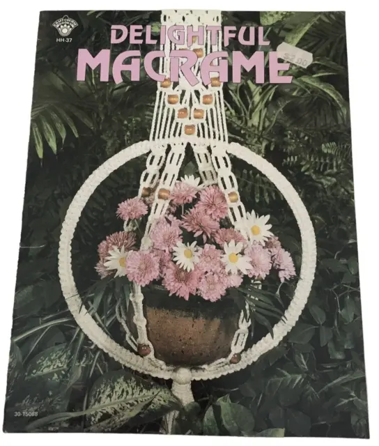Encantador folleto de patrones de macramé de colección década de 1970 libro de curso artesanal plantadora pared