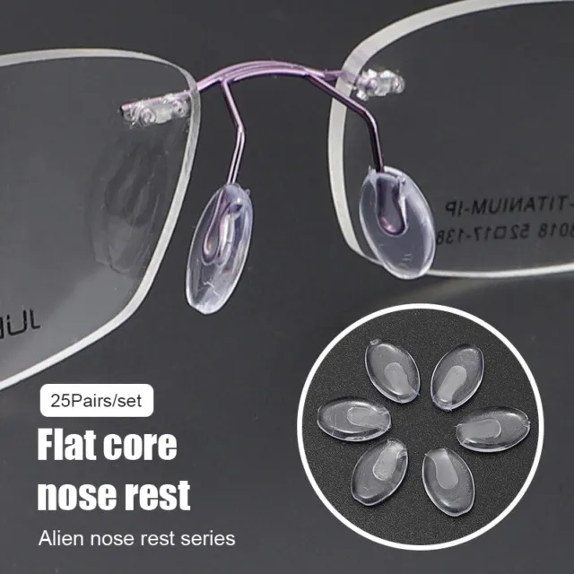 25 paia/set di occhiali plug-in cuscinetti naso PVC antiscivolo trasparenti