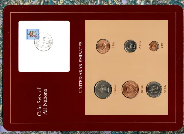 Coin Sets of All Nations UAE United Arab Emirates UNC 1973-1986 50 Fils 1973