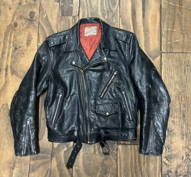 VTG Horsehide Leather Motorcycle Jacket 50s Perfecto Mens S 38-40 Women’s