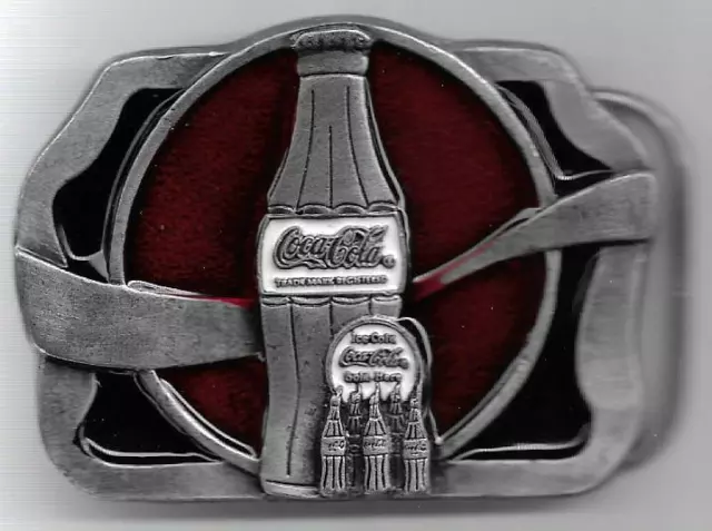 Coca-Cola Ice Cold Sold Here Belt Buckle, 2 1/2" X 3 1/4", Metal, Color, #685