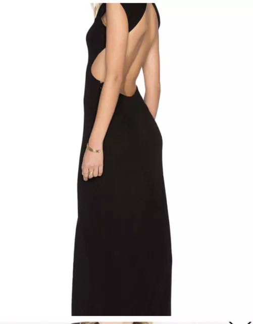 Selma Cut Out Open Back Gown Black RACHEL ZOE Size 2