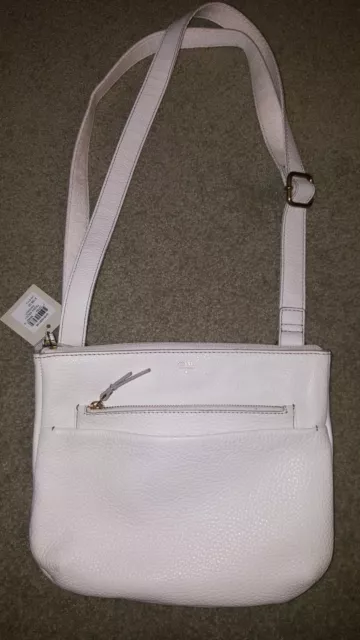 Fossil TESSA SHB1939146 Coconut Genuine Leather Large Crossbody Bag NWT