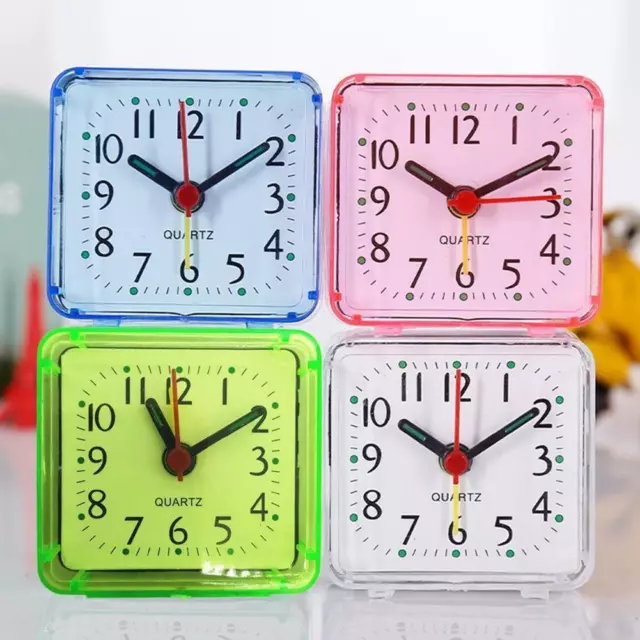Small Alarm Clocks Beep Travel Office Square Quartz Bedside Desk FAST NEW