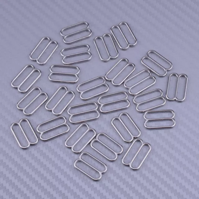 25pcs 15mm Metal Round Tri-Glide Slider Buckles Adjuster for Webbing Strap m