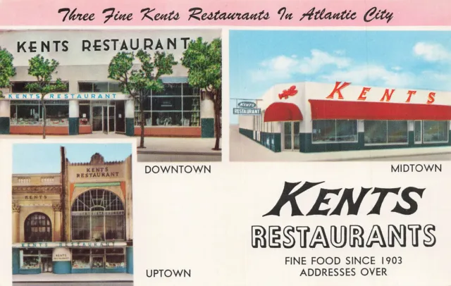 Postcard Kents Restaurants Atlantic City New Jersey