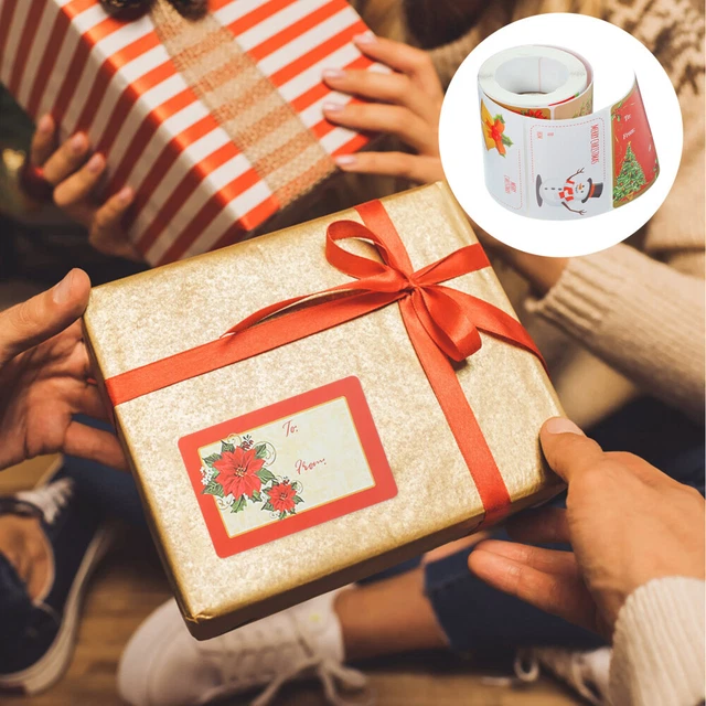 1 Roll of Gift Box Packing Stickers Delicate Sealing Stickers Label Stickers