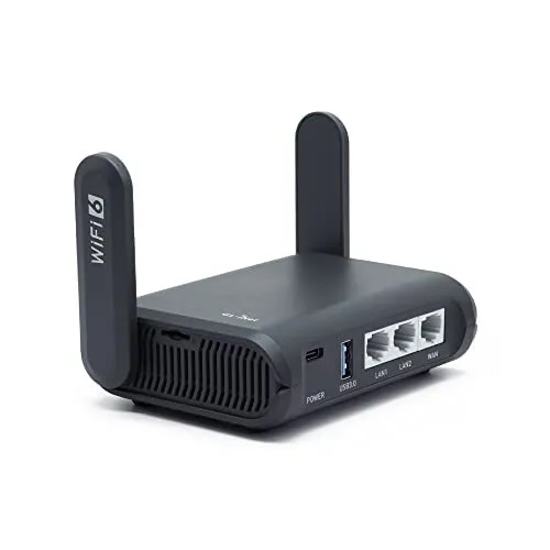GL-AXT1800 Slate AX Pocket-Sized Wi-Fi 6 Gigabit Travel Router Extender/Repea...