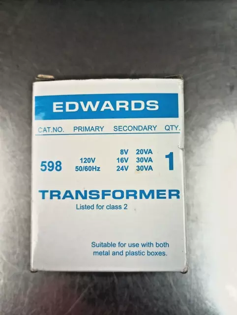 Edwards 598 120V Class 2 Signaling Transformer