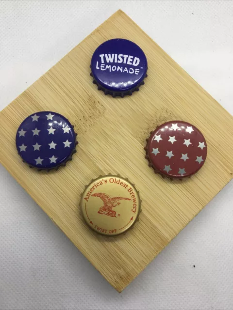 4 PC Lot Micro-Macro Brewery Bottle Caps Vintage & Vintage Inspired New 1032