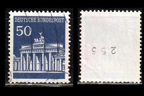 Brandburger Tor 50 Pf Mi. 509 w Rollenmarke mit rückseitiger Nr. 255