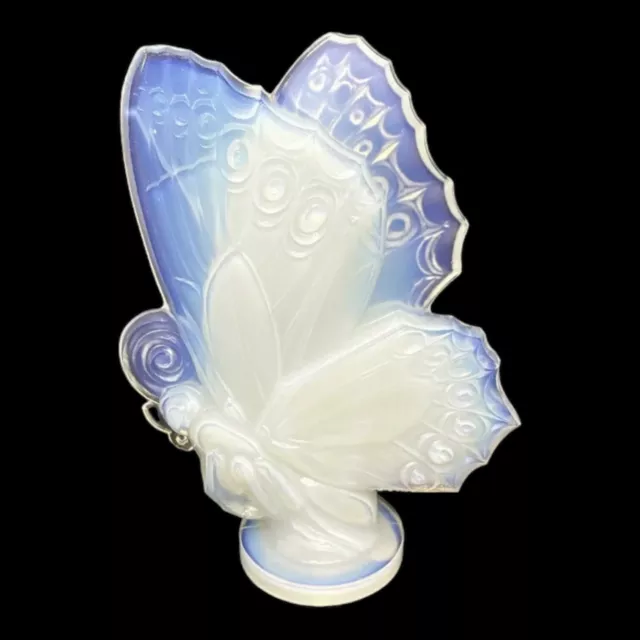 Large 1930s Sabino Paris Opalescent Closed Wings Crystal Butterfly 6" x 5” NWOB