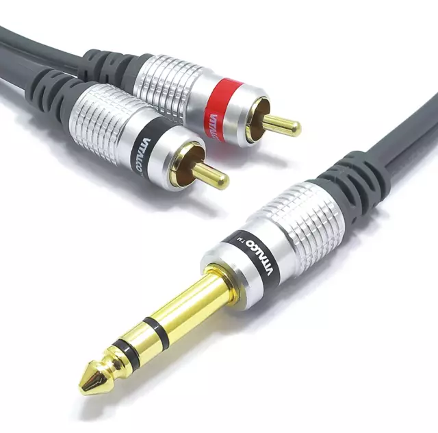 Jack 6.35Mm Stéréo Vers 2X RCA Câble 5M  Double Cinch Mâle Vers Jack 6.35 Connec