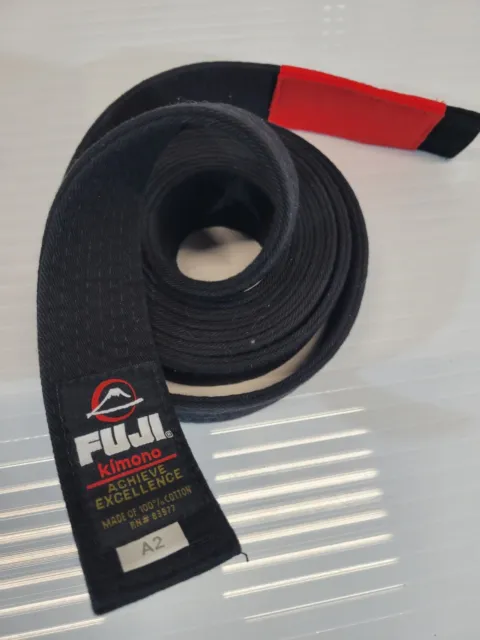 Fuji BJJ Jiu Jitsu Belt Premium Black Belt A2 Size  Cotton Weave