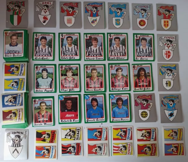 EuroFlash Calcio 90 1990 Lotto 165 Figurine Scudetti  Diverse Juventus Milan