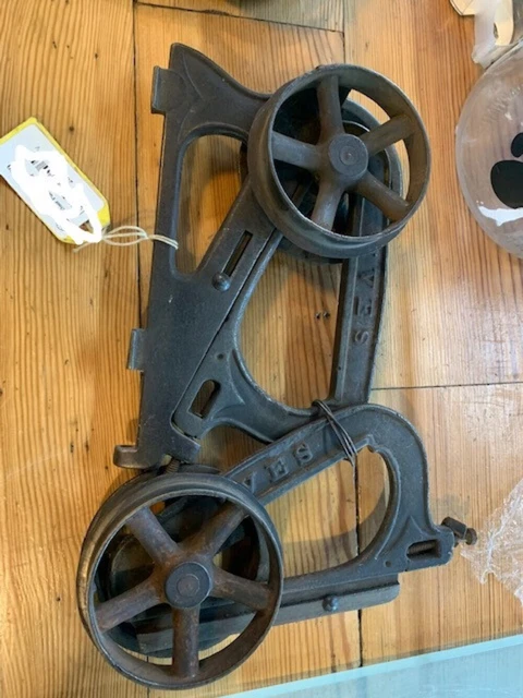 1888 Ives Cast Iron Pocket Door Hanger Rollers, Pair, 9.25"