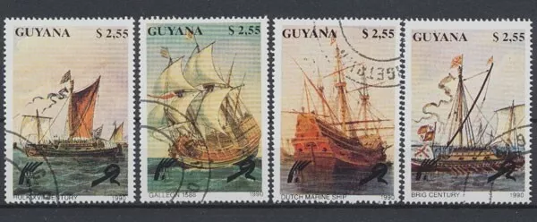 Guyana, Michel n. 3293-3296, timbrato - 69692
