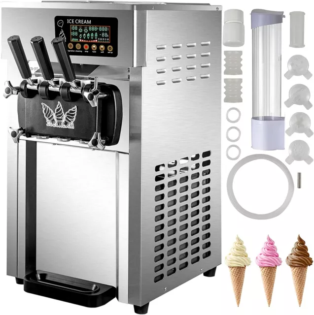 VEVOR Máquina de Helado Suave 16-18L / h 1200W Pantalla LCD Ice Cream Machine