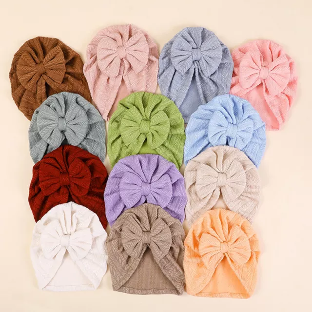 Berretto Headwraps Neonati Bambino Cappello Turbante Lavorato a Maglia Fiocco -