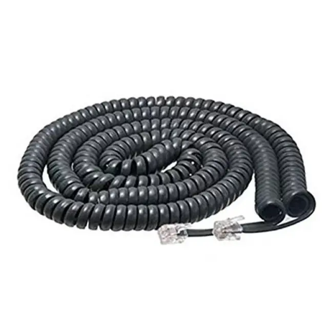 1pc Negro 15.2m Teléfono Auricular Receptor Cable Bobina RJ9 RJ22 14z