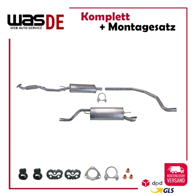 Komplette Auspuffanlage ab Kat Opel Corsa D 1.4 Flexrohr 2009-2014 mit CHROM