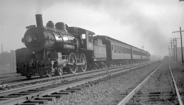 BM Boston & Maine Railroad train, Engine No. 987, 4-4-0 OLD TRAIN PHOTO