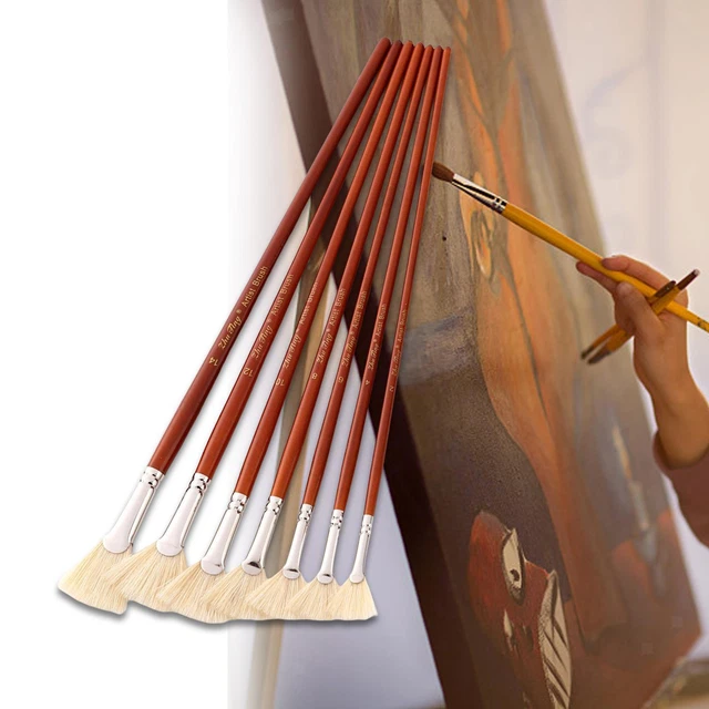 Set Di 7 Penne A Pennello Con Manico In Legno, Strumenti Per La Pittura Del
