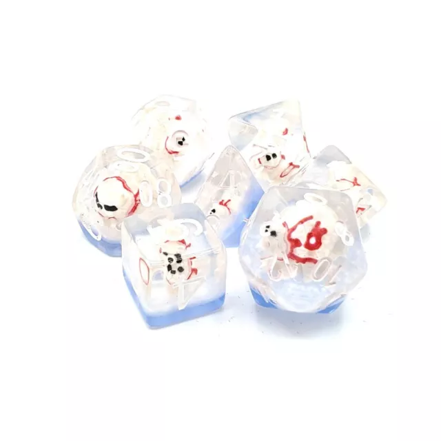 Old School Dice Dice Poly Set Polar Bear w/White (7) New