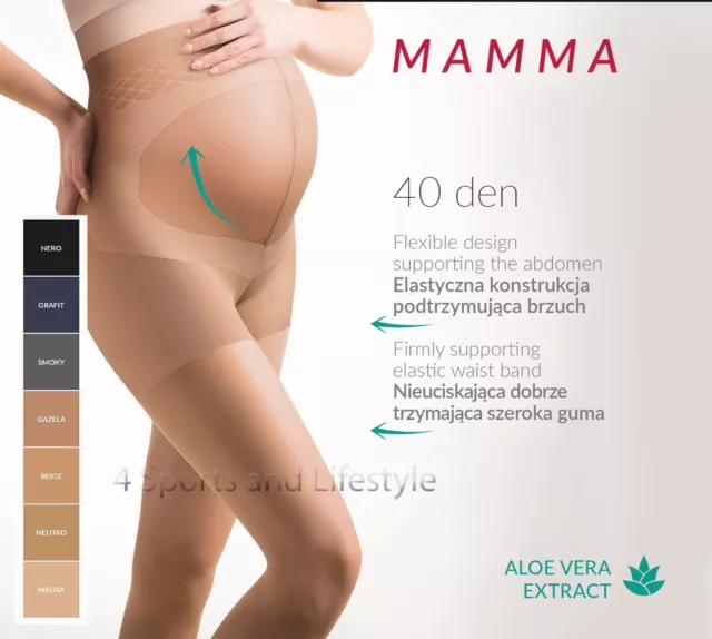 Maternity, Pregnancy Tights Gabriella Mamma 40/20 den AntiPressure Reinforcement