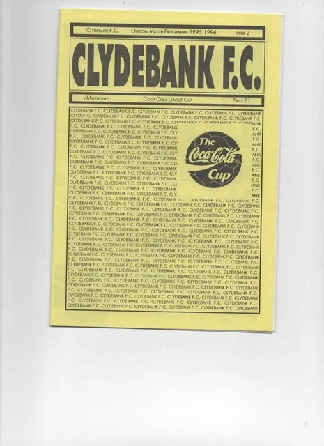 Clydebank v Motherwell 19th August 1995 Scottish League Cup (Coca Cola Cup)