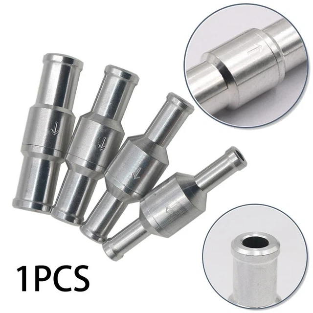 Lot De 2 Clapets Anti-Retour Pour Ligne De Carburant - Aluminium, 12mm, Avec 4 Colliers De Serrage - Pour Voiture, Moto, Bateau