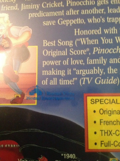 Pinocchio (DVD,1999,Limited Issue)NEW Authentic DISNEY RELEASE Buena Vista stamp 4