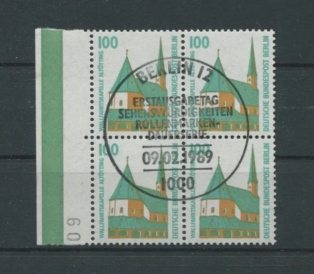 BERLIN DAUERSERIE 834 SWK RAND-4ER-BLOCK ESStpl c3676