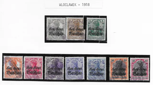 Poland/Wloclawek stamps 1918 Collection of 10 LOCAL stamps  CANC  VF