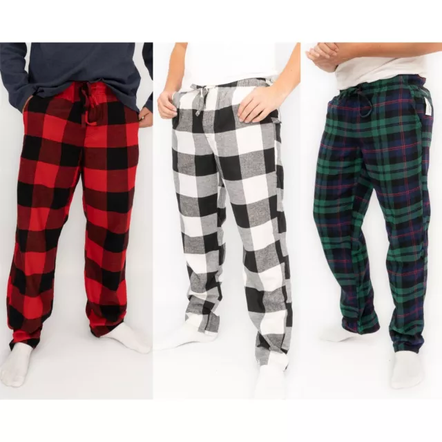 Old Navy Mens Plaid Tartan PJ Black Buffalo Style Bottoms