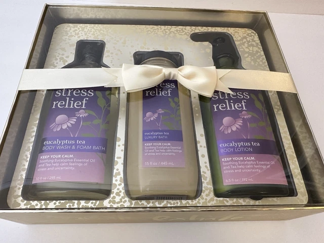 Bath & Body Works Aromatherapy Stress Relief Eucalyptus Tea  Lotion ,Wash,Bath