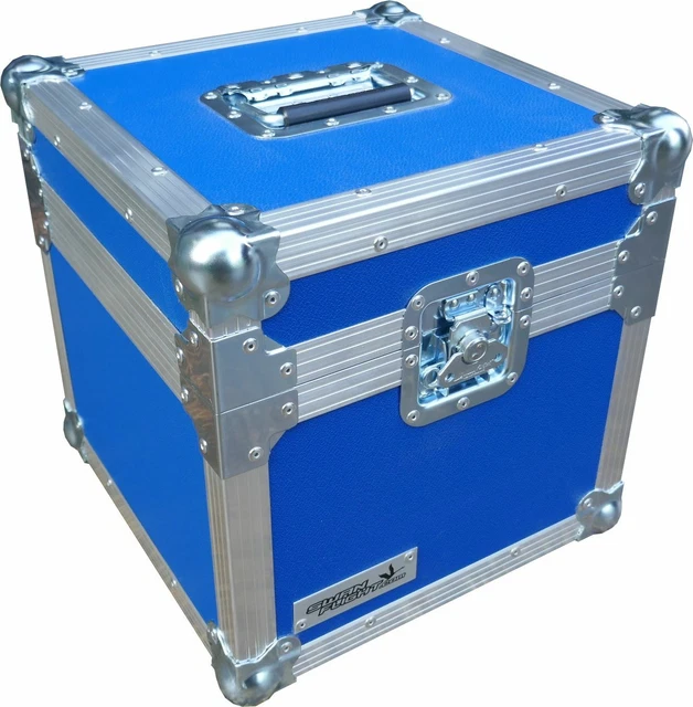 Flight Case Swan 12" Single LP 100 Vinyl Record Box (Light Blue Rigid PVC)