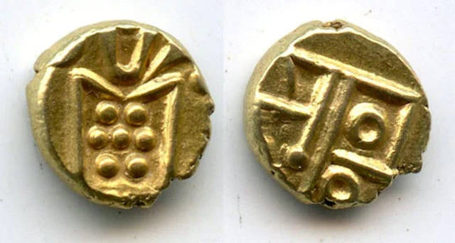 Superb gold fanam, Dutch VOC in Tuticorin, c.1658-1779, SE India (Herrli #3.07.0