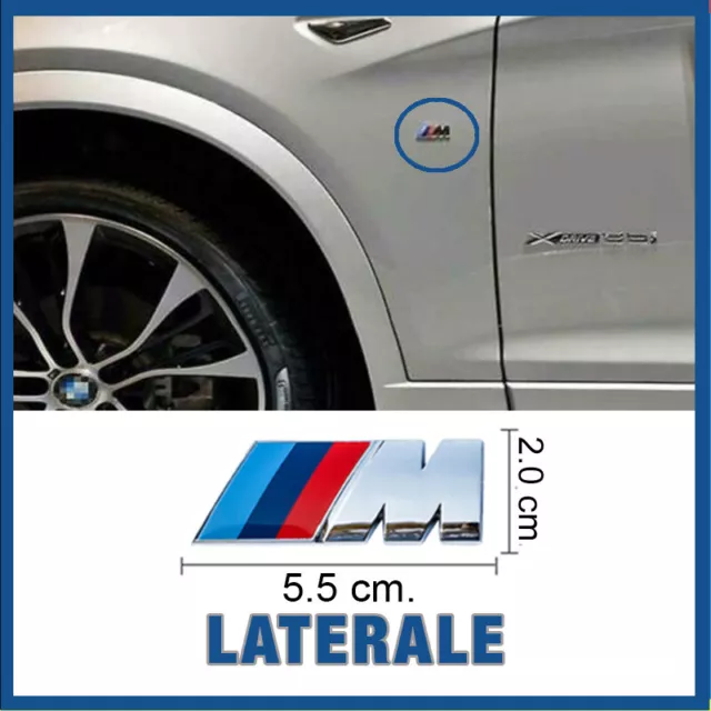 STEMMA LATERALE M SPORT PER BMW COMPATIBILE 55x20 CROMATO ABS LOGO FREGIO