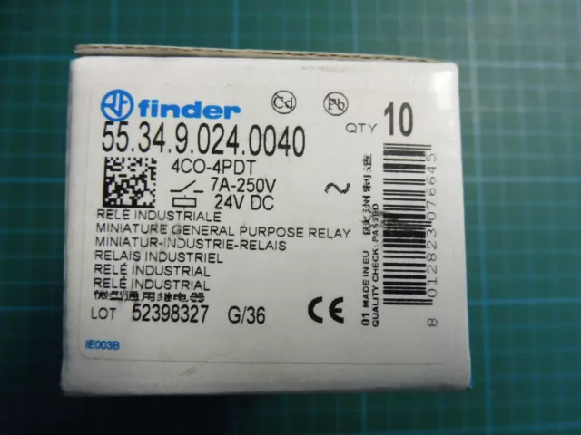 10 x Finder Relais 55.34 24V/DC; 4101110771/00010